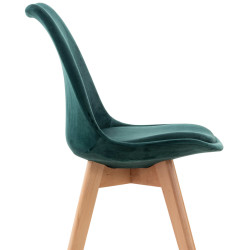 Chaise Linares en velours vert