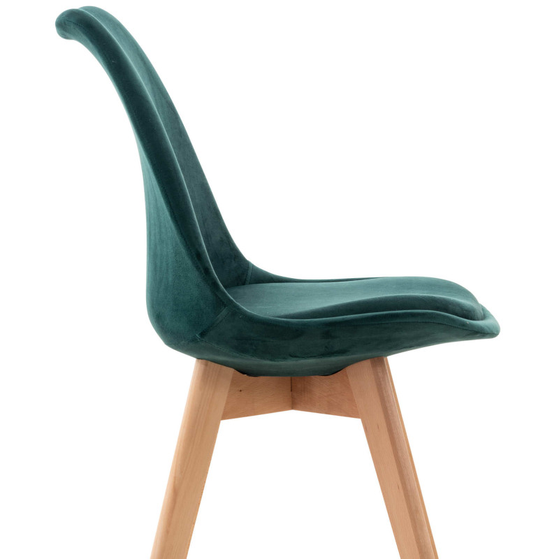 Chaise Linares en velours vert