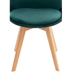 Chaise Linares en velours vert