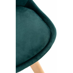 Chaise Linares en velours vert
