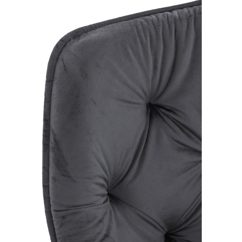 Chaise en velours Tanna gris foncé