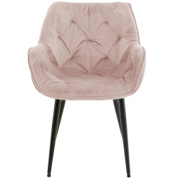 Chaise Tanna en velours rose