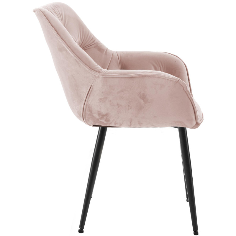 Chaise Tanna en velours rose