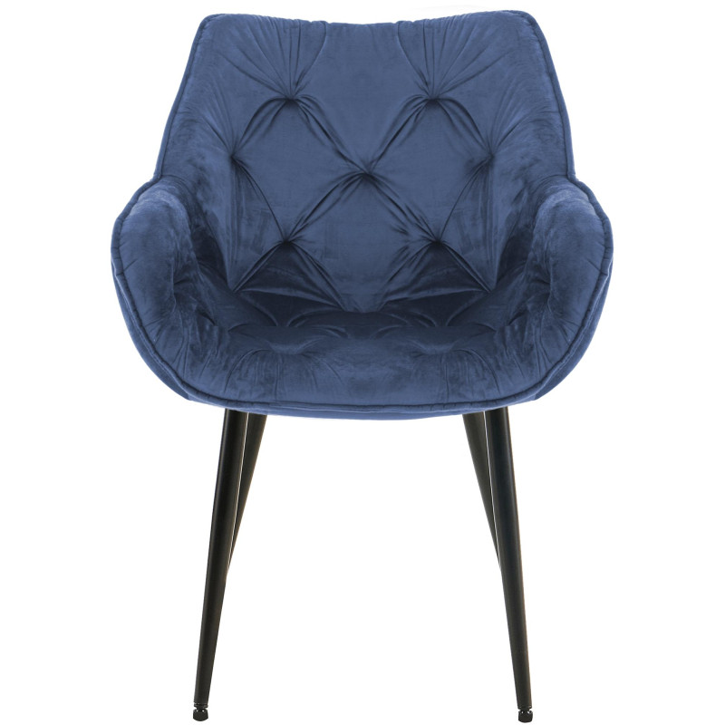 Chaise en velours Tanna bleu
