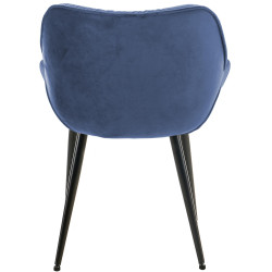 Chaise en velours Tanna bleu