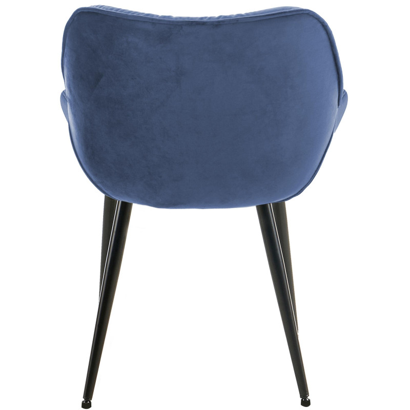 Chaise en velours Tanna bleu