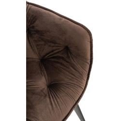 Chaise Tanna en velours marron