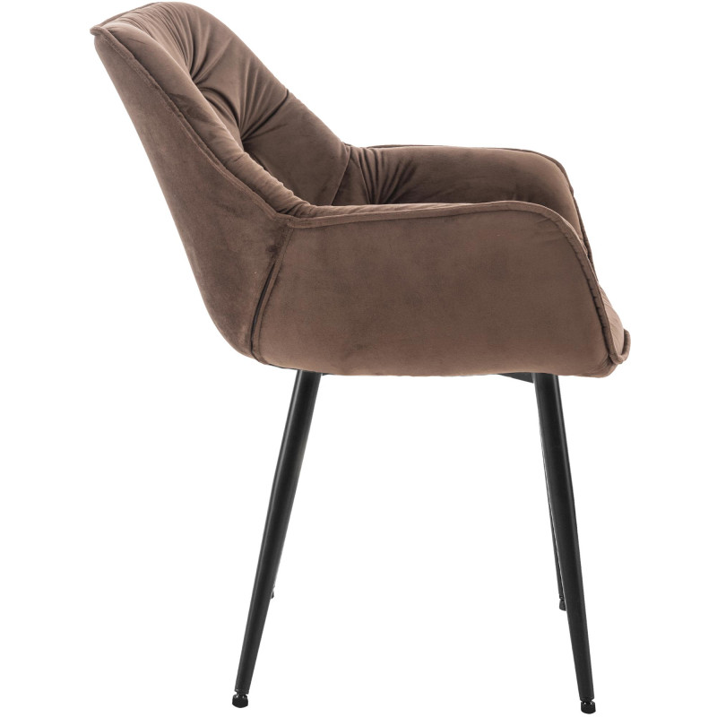 Chaise Tanna en velours marron
