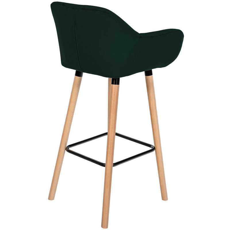 Lot de 2 tabourets de bar en velours Grant vert