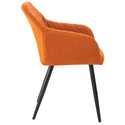 Chaise de salle à manger Shila en tissu orange