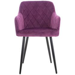 Chaise de salle à manger Shila en velours violet