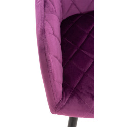 Chaise de salle à manger Shila en velours violet