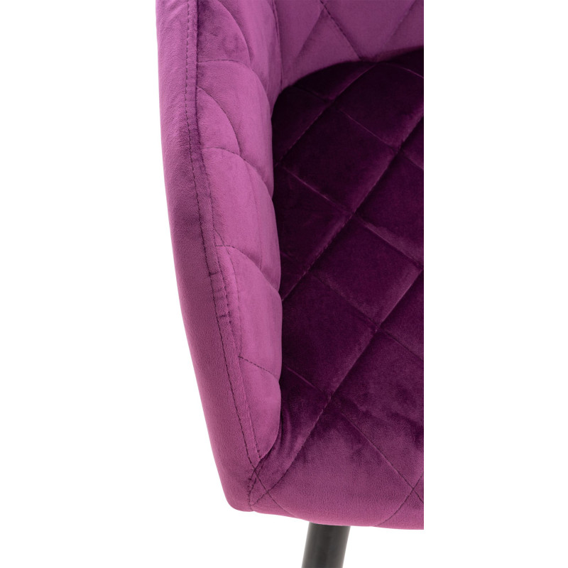 Chaise de salle à manger Shila en velours violet