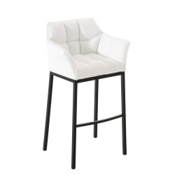 Tabouret de bar Damaso B avec structure à 4 pieds blanc