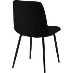 Chaise de salle à manger Tilde en tissu noir