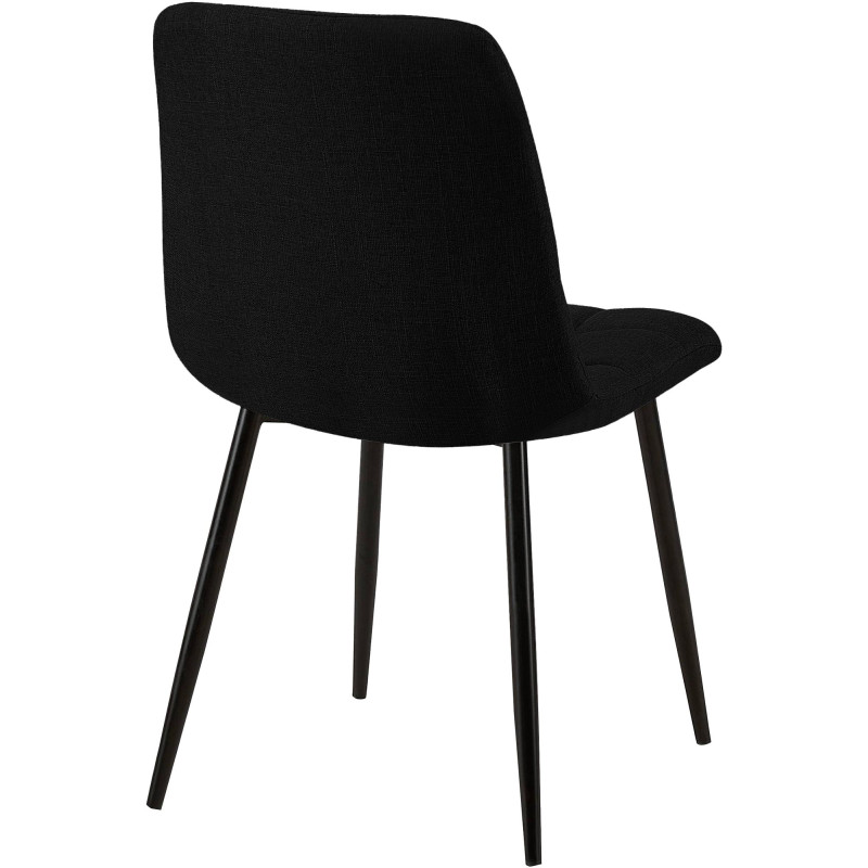 Chaise de salle à manger Tilde en tissu noir