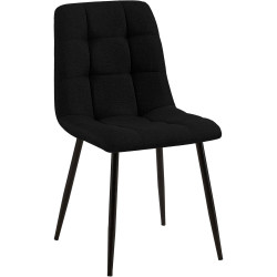 Chaise de salle à manger Tilde en tissu noir