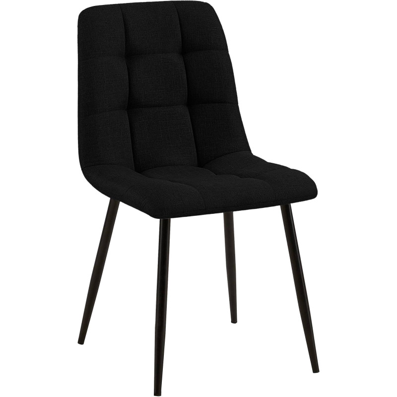 Chaise de salle à manger Tilde en tissu noir