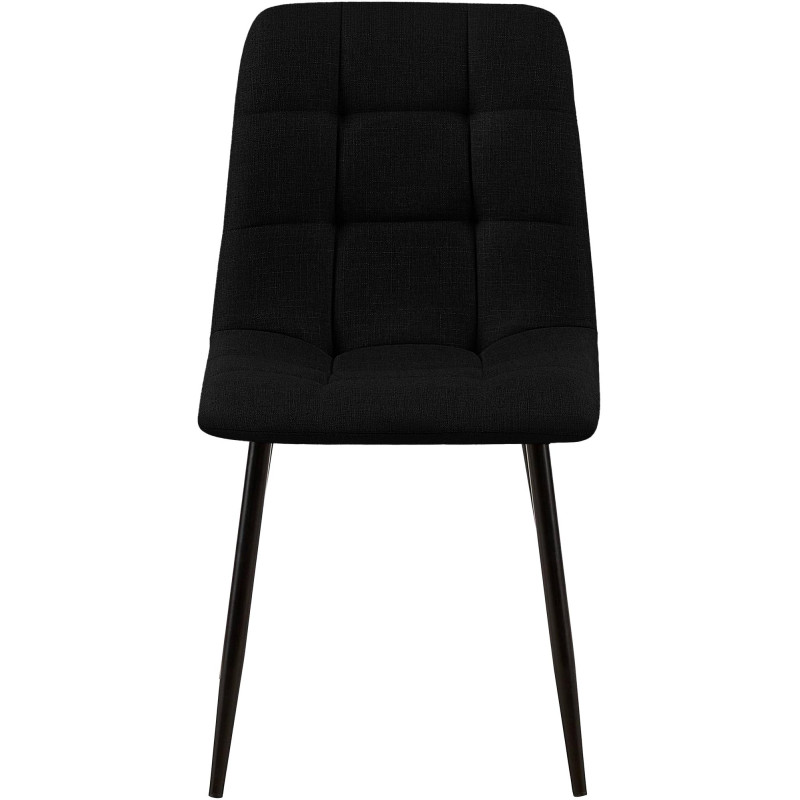 Chaise de salle à manger Tilde en tissu noir