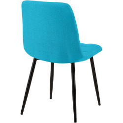 Chaise de salle à manger Tilde en tissu turquoise
