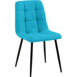 Chaise de salle à manger Tilde en tissu turquoise