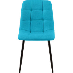 Chaise de salle à manger Tilde en tissu turquoise