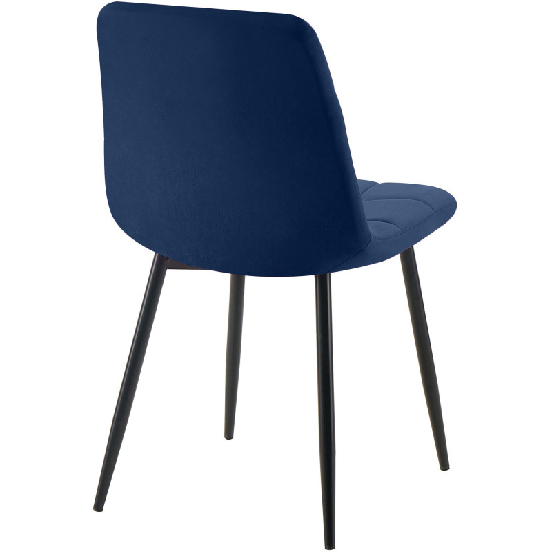Chaise de salle à manger Tilde en velours bleu