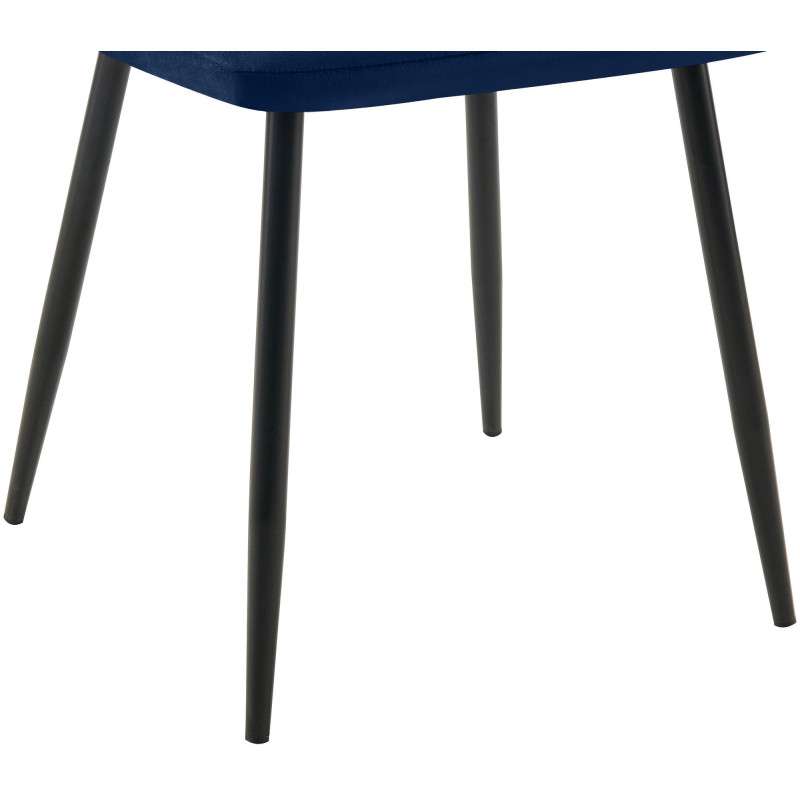 Chaise de salle à manger Tilde en velours bleu