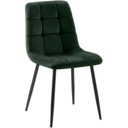 Chaise de salle à manger Tilde en velours vert