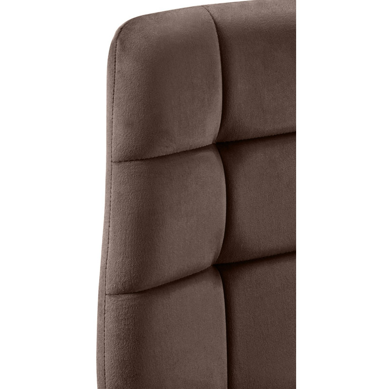 Chaise de salle à manger Tilde en velours marron