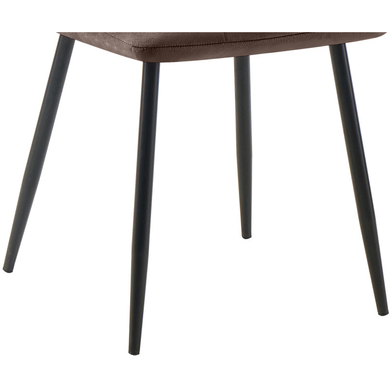 Chaise de salle à manger Tilde en velours marron