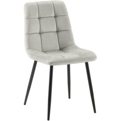 Chaise de salle à manger Tilde en velours gris