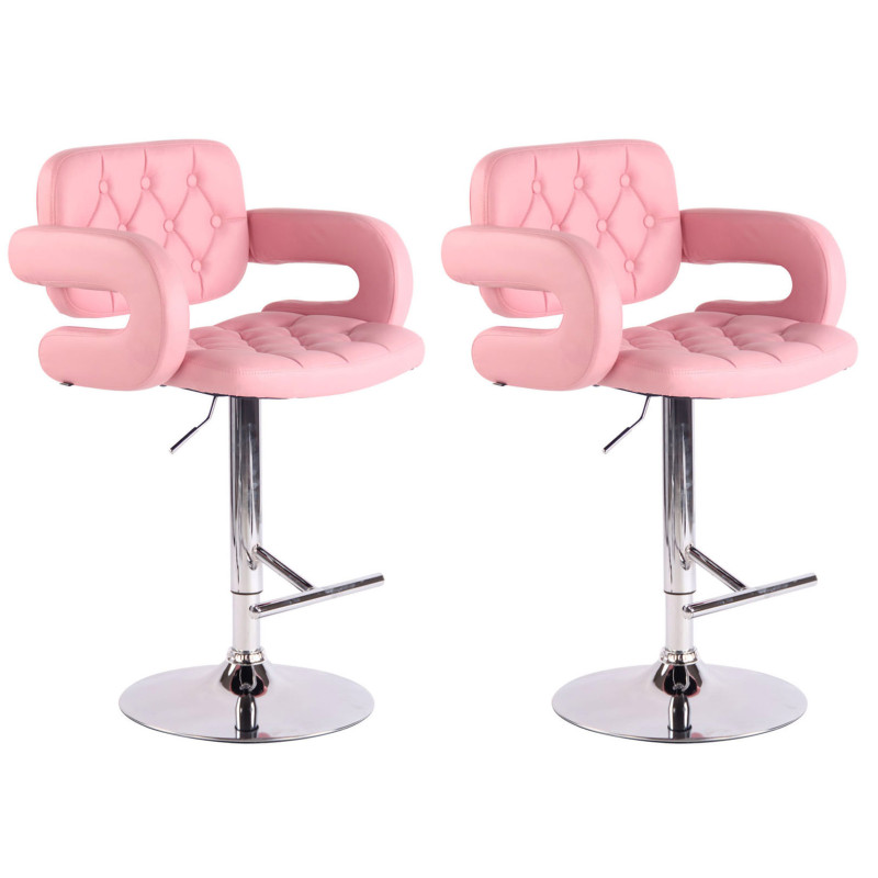 Lot de 2 tabourets de bar Dublin C rose