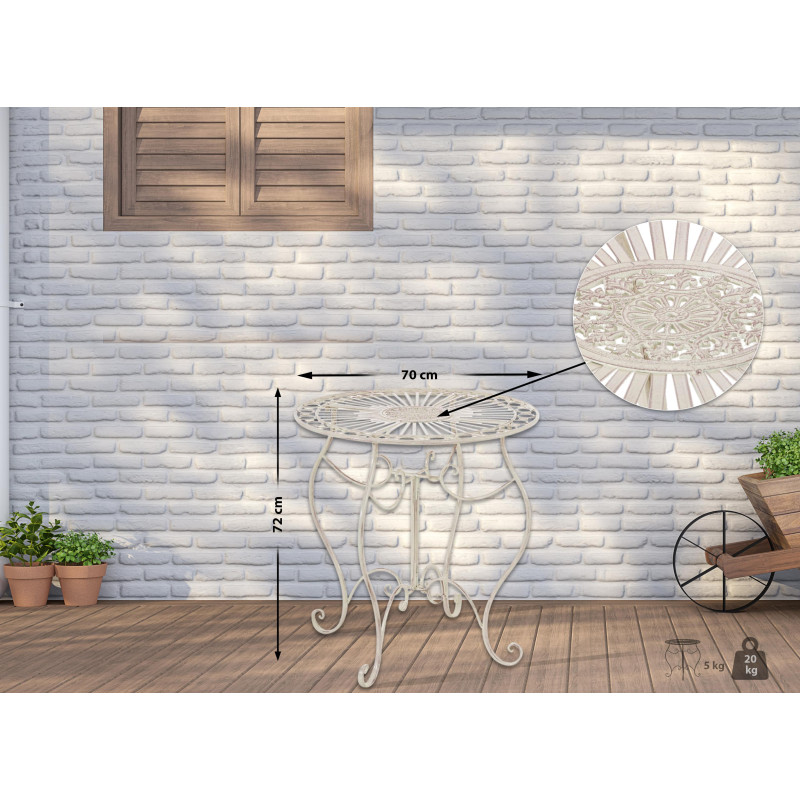 Mesa Indra, crema antigua