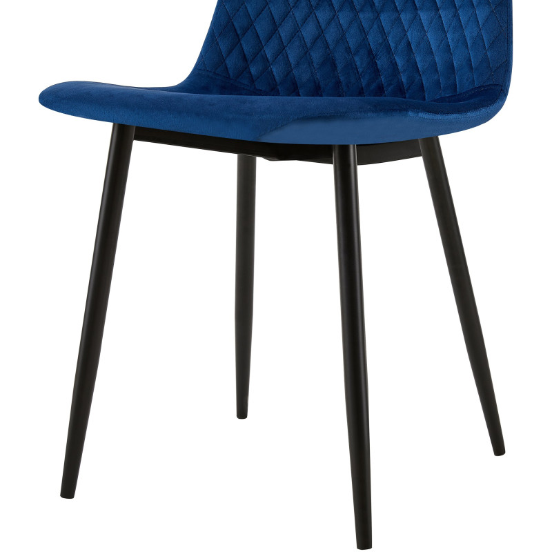 Chaise Giverny en velours bleu