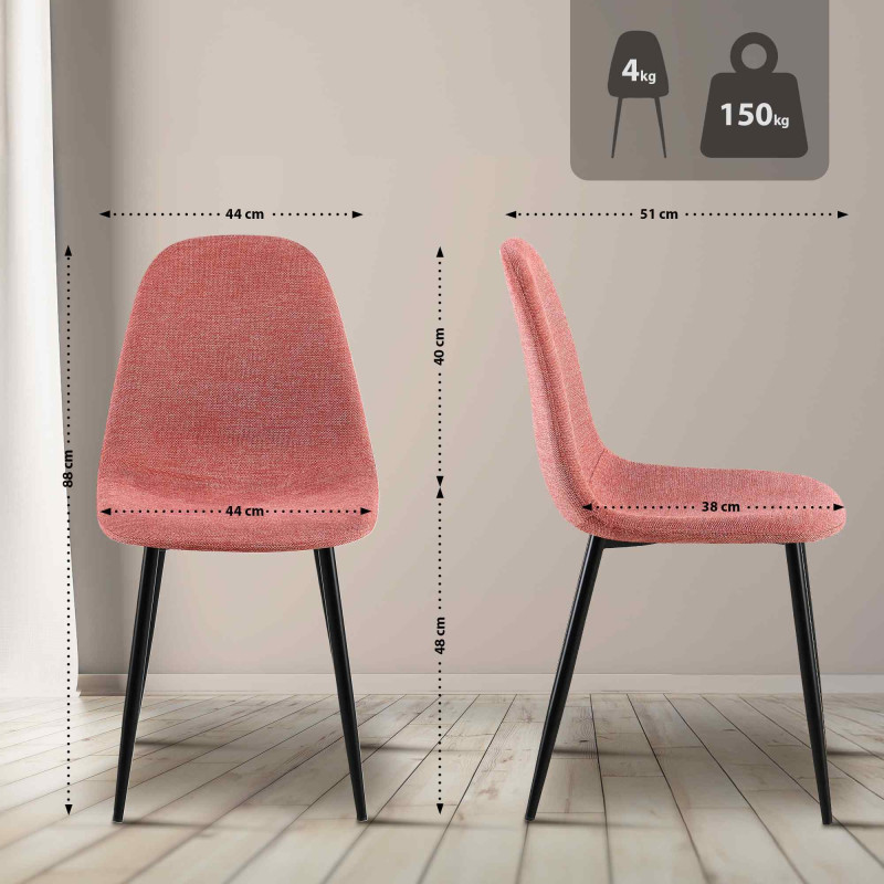 Chaise de salle à manger Napier en tissu orange