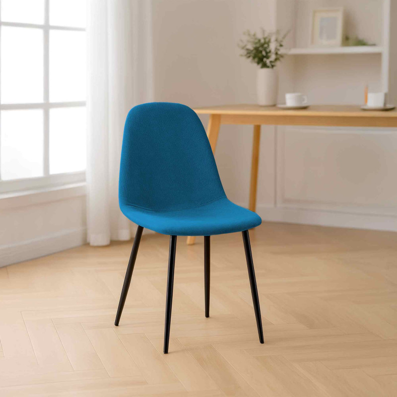 Chaise de salle à manger en tissu Napier bleu