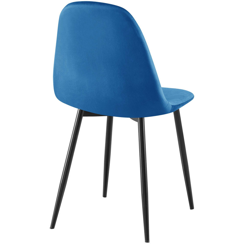 Chaise de salle à manger Napier en velours bleu