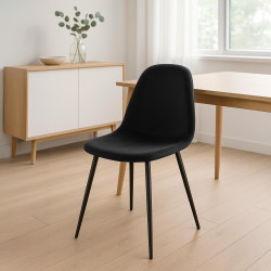 Chaise de salle à manger Napier en velours noir