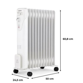 Radiateur Èlectrique bain d'huile 2500W OCEANIC - 3 puissances - 11 ÈlÈments - Blanc - Mobile