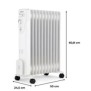 Radiateur Èlectrique bain d'huile 2500W OCEANIC - 3 puissances - 11 ÈlÈments - Blanc - Mobile