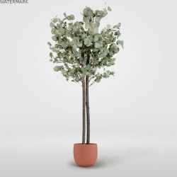 Arbre Home ESPRIT Polyester Bois Ciment Eucalyptus 90 x 90 x 180 cm