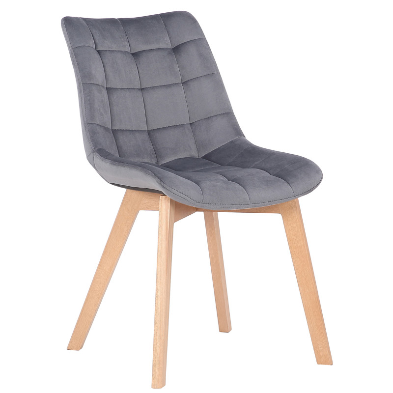 Chaise de salle à manger Passaic en velours gris