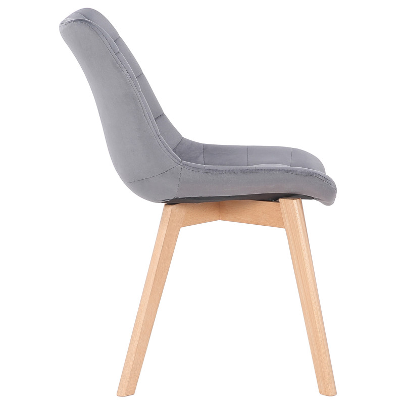 Chaise de salle à manger Passaic en velours gris
