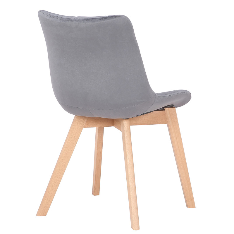 Chaise de salle à manger Passaic en velours gris