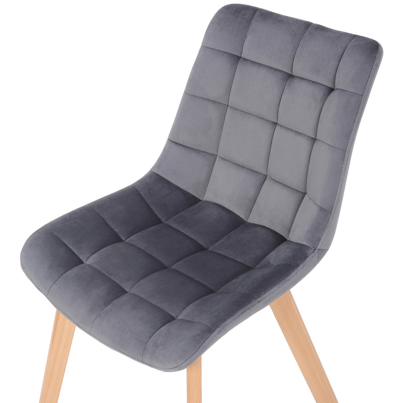 Chaise de salle à manger Passaic en velours gris