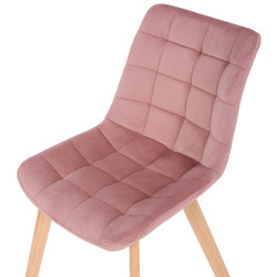 Chaise de salle à manger Passaic en velours rose