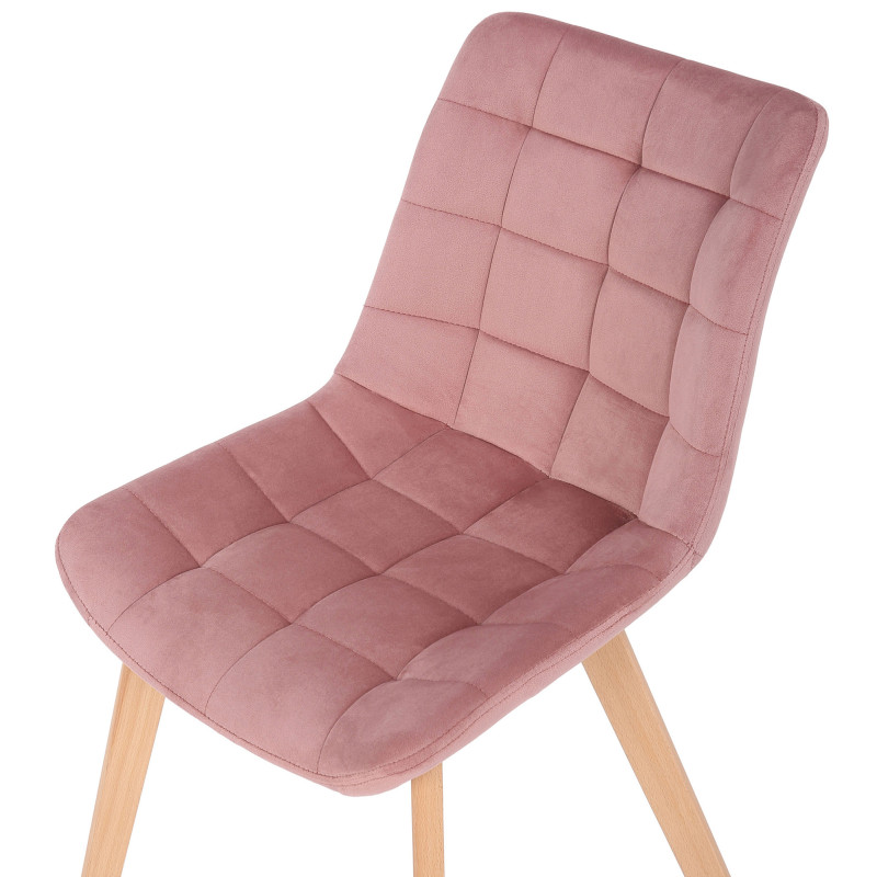 Chaise de salle à manger Passaic en velours rose