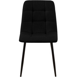 Lot de 2 chaises de salle à manger Tilde en tissu noir