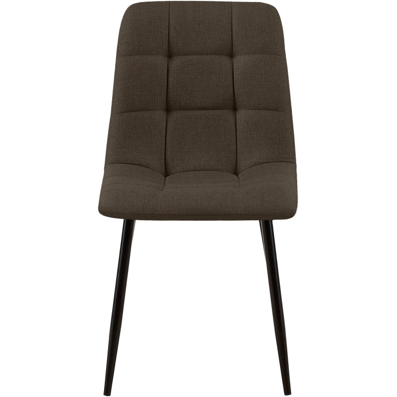 Lot de 2 chaises de salle à manger Tilde en tissu marron